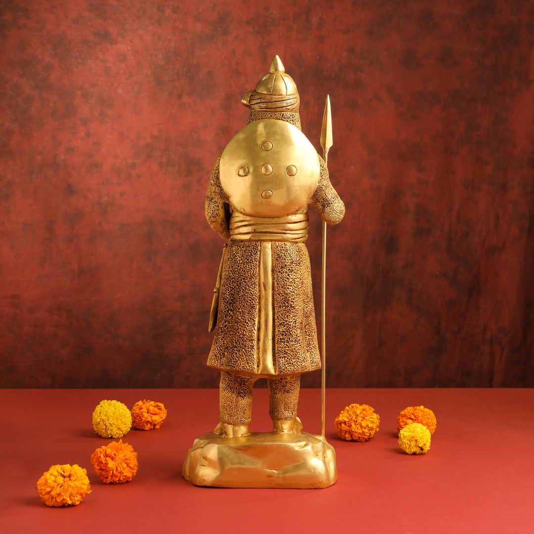 Brass Maharana Pratap Standing Statue (19 Inch)