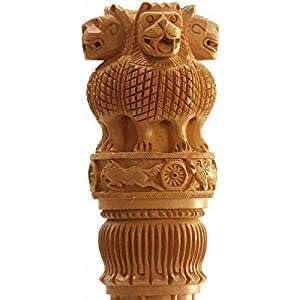 Handcrafted Wooden Ashoka Pillar Showpiece-ArtyCraftz.com