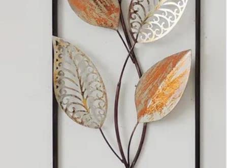 Iron Metal Handmade Decorative Wall Hanging Leaves Frame Wall Decor