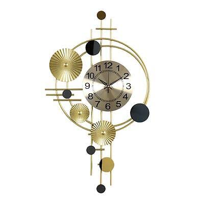 Handcrafted Gold and Black Hanging Decorative Metal Wall Clock