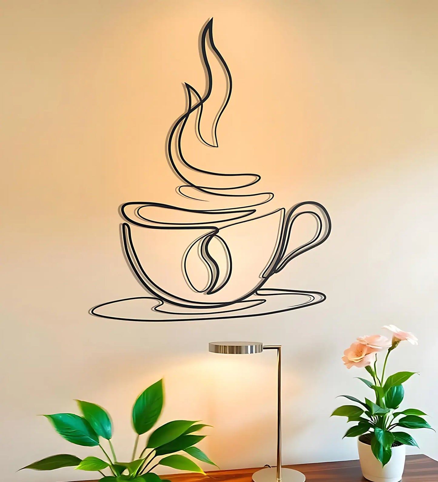 36 Inch Coffee Cup Iron Wall Decor for Kitchen and Cafe-ArtyCraftz.com
