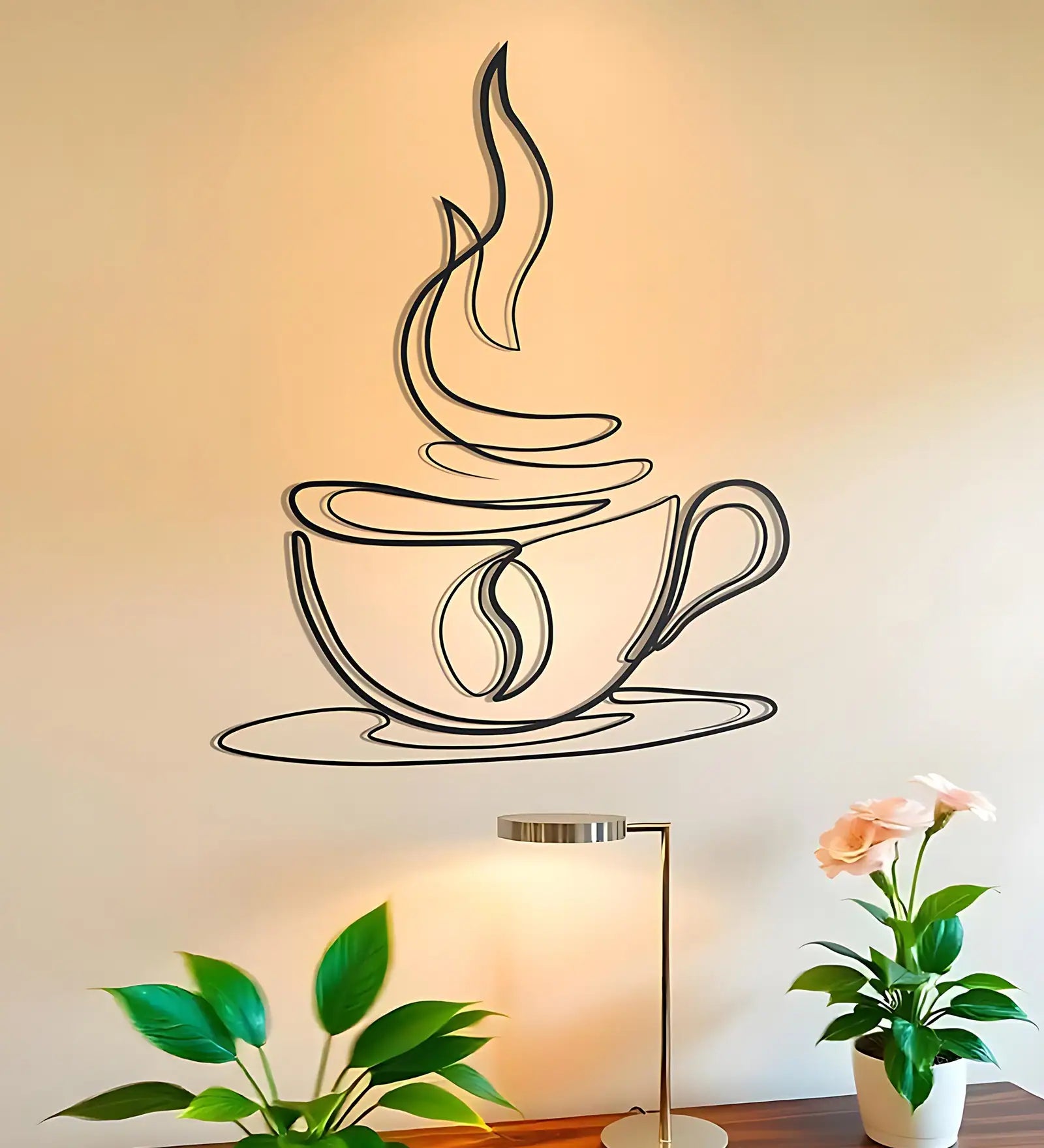 36 Inch Coffee Cup Iron Wall Decor for Kitchen and Cafe-ArtyCraftz.com