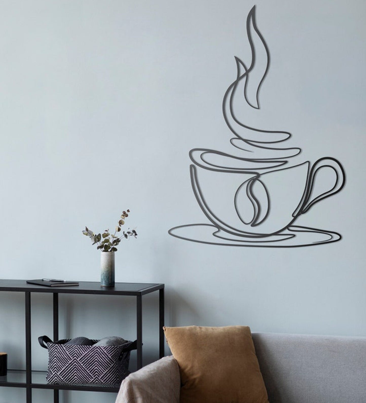 36 Inch Coffee Cup Iron Wall Decor for Kitchen and Cafe-ArtyCraftz.com