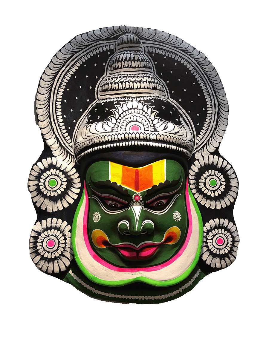 Handcrafted Light Weight Paper Mache Kathkali Mask Wall Hanging