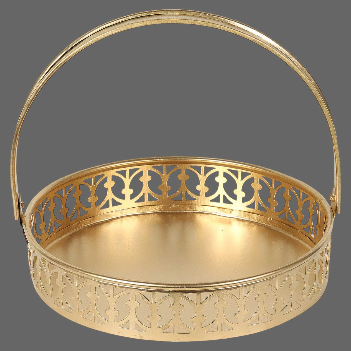 Handmade Metal Round Gift Basket