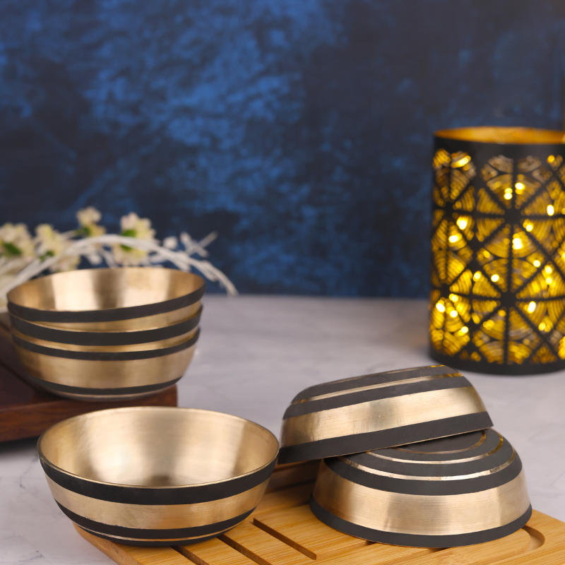 Handcrafted Bronze Kansa Bowl Set for Healthy Dining – Set of 2 / Set of 6