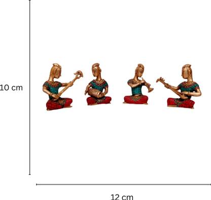 Brass Musician Showpiece Set of 4 – Traditional Rajasthani Figurines