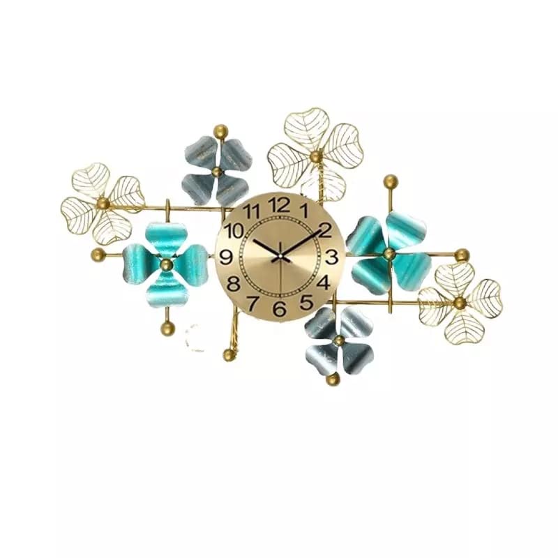 Metal Beautiful Clover Flower Wall Clock - ArtyCraftz.com