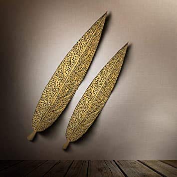 Handcrafted Metal Hem Leaf Wall Art