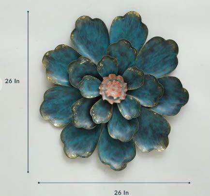 Handcrafted Metal Shine Flower Wall Decor