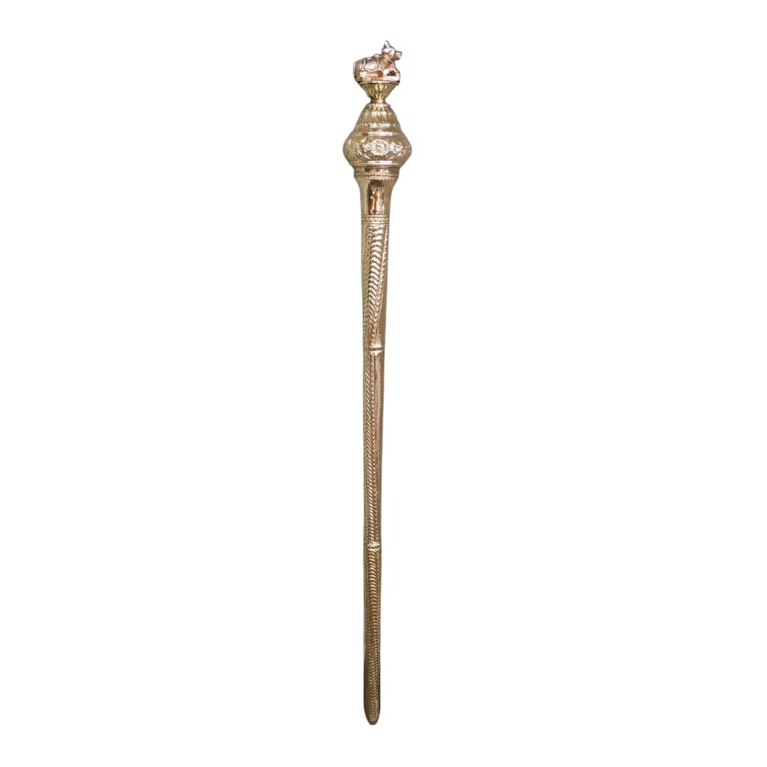 Gold Plated Copper Sengol 5 Feet | Premium Decorative Royal Staff 3 Kg