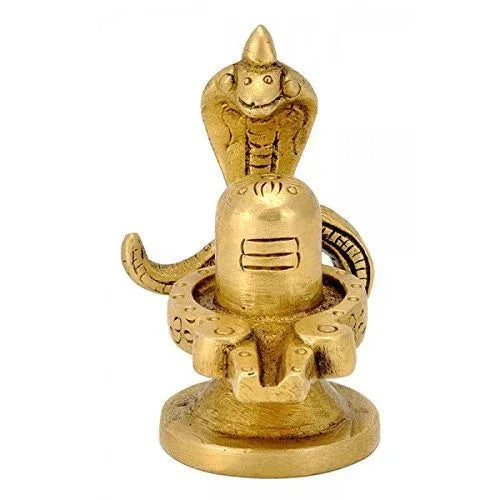 Mini Brass Shivling with Cobra-ArtyCraftz.com