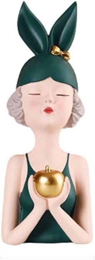 Resin Girl Holding Apple for Home Decor and Gifting