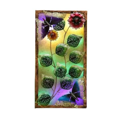 Handcrafted Metal Butterfly with Leaf for Wall Decor