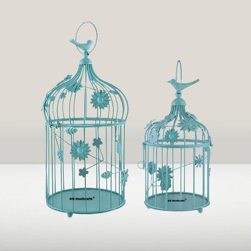 Iron Bird Cage Sky Blue Color