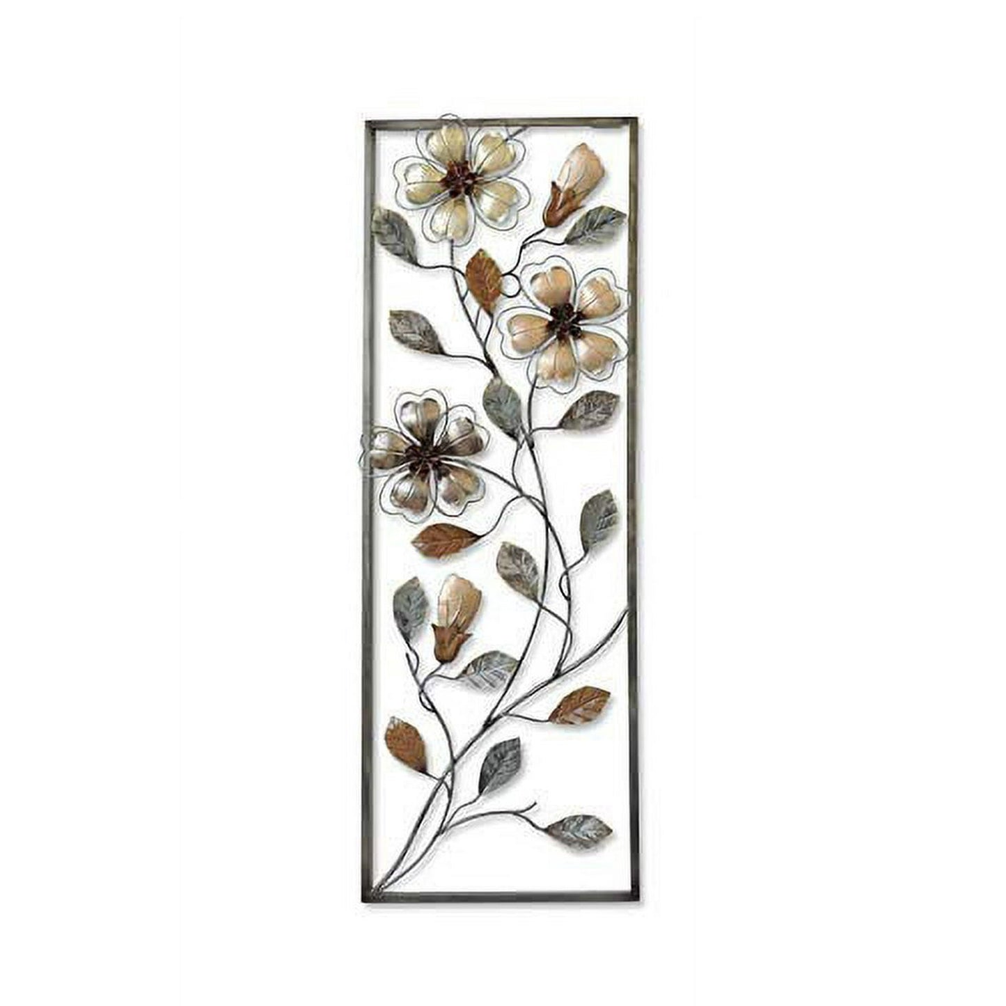 Earth Colored Flowers 12"x36" Wall Decor