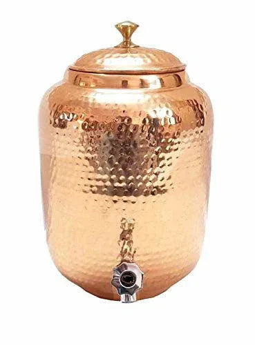 4 Litres Hammered Copper Water Dispenser with Tap -Artycraftz.com