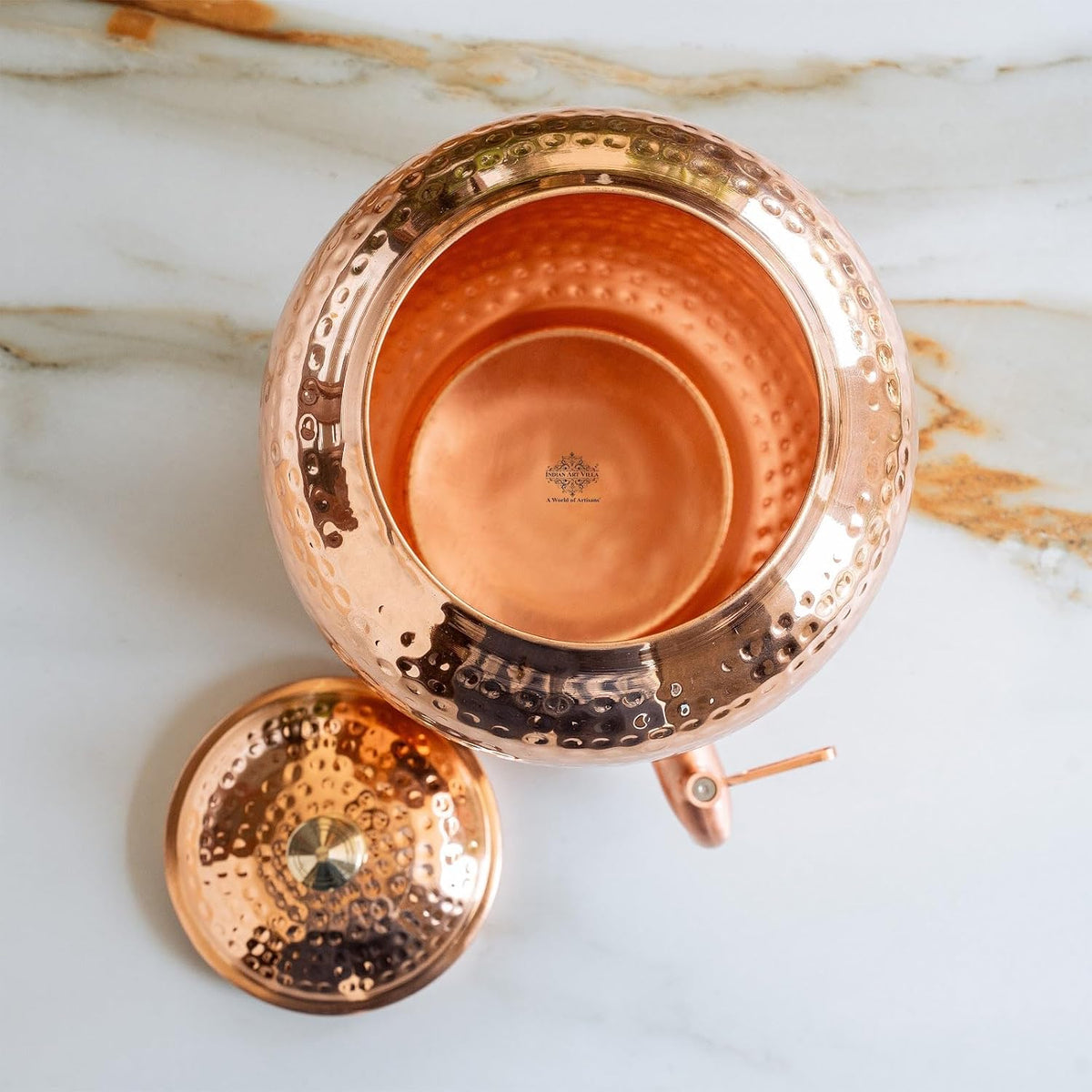 4 Litres Hammered Copper Water Dispenser with Tap -Artycraftz.com