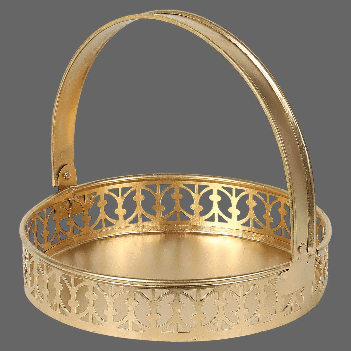 Handmade Metal Round Gift Basket