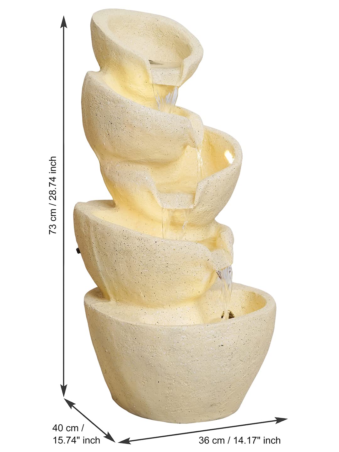 5-Tier Resin Fountain with LED Lights-ArtyCraftz.com