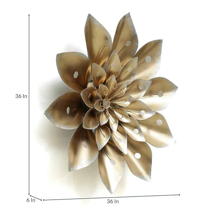 Handcrafted Metal Flower for Wall Decor 32 Inches