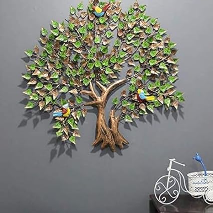 Handcrafted Metal Tree and Birds for Wall Decor