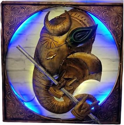 Handcrafted Metal Lord Ganesha led Wall Art - ArtyCraftz.com