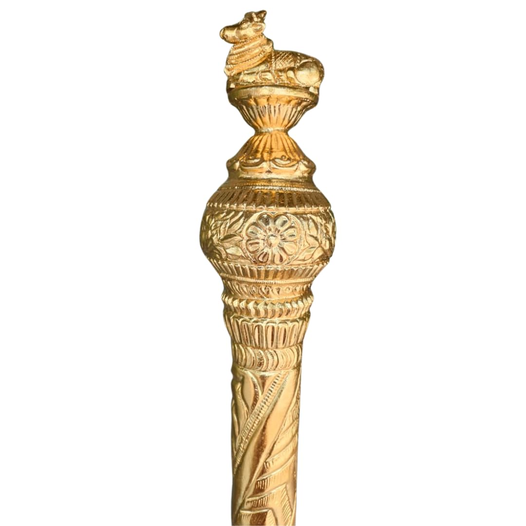 Gold Plated Copper Sengol 5 Feet | Premium Decorative Royal Staff 3 Kg