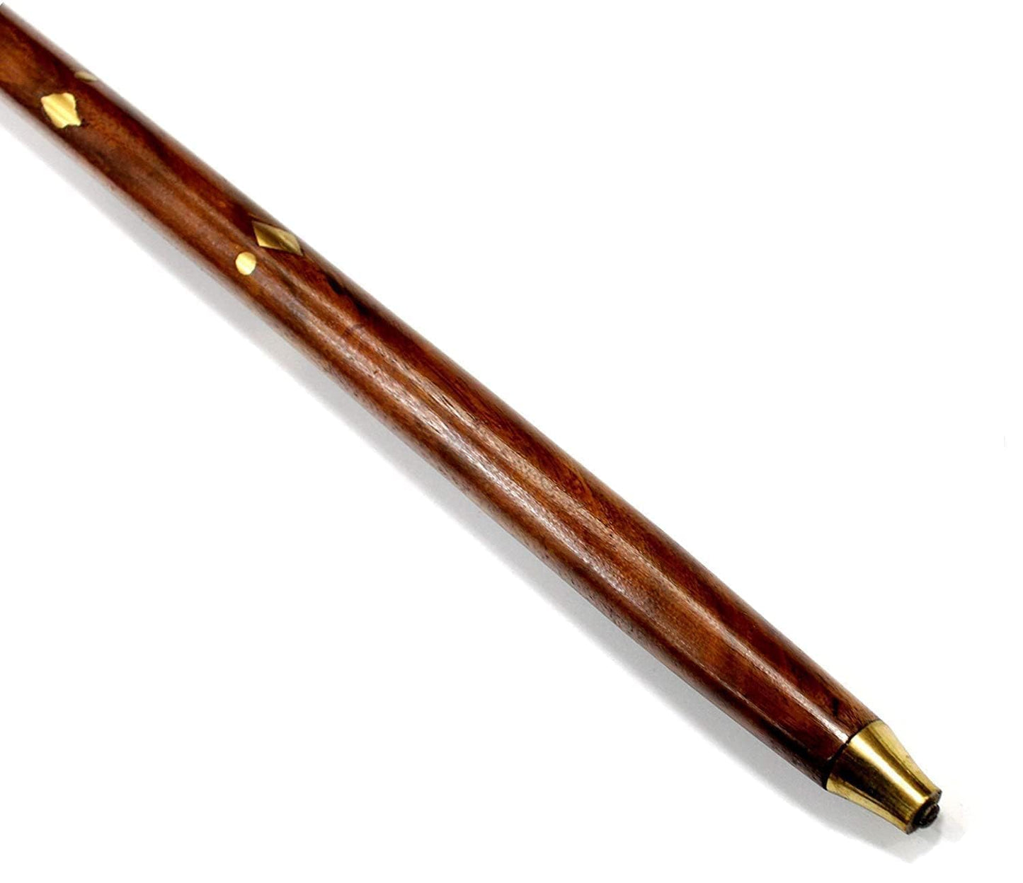 Morning Wooden Brown Walking Stick Sheesham Wood with Brass Work