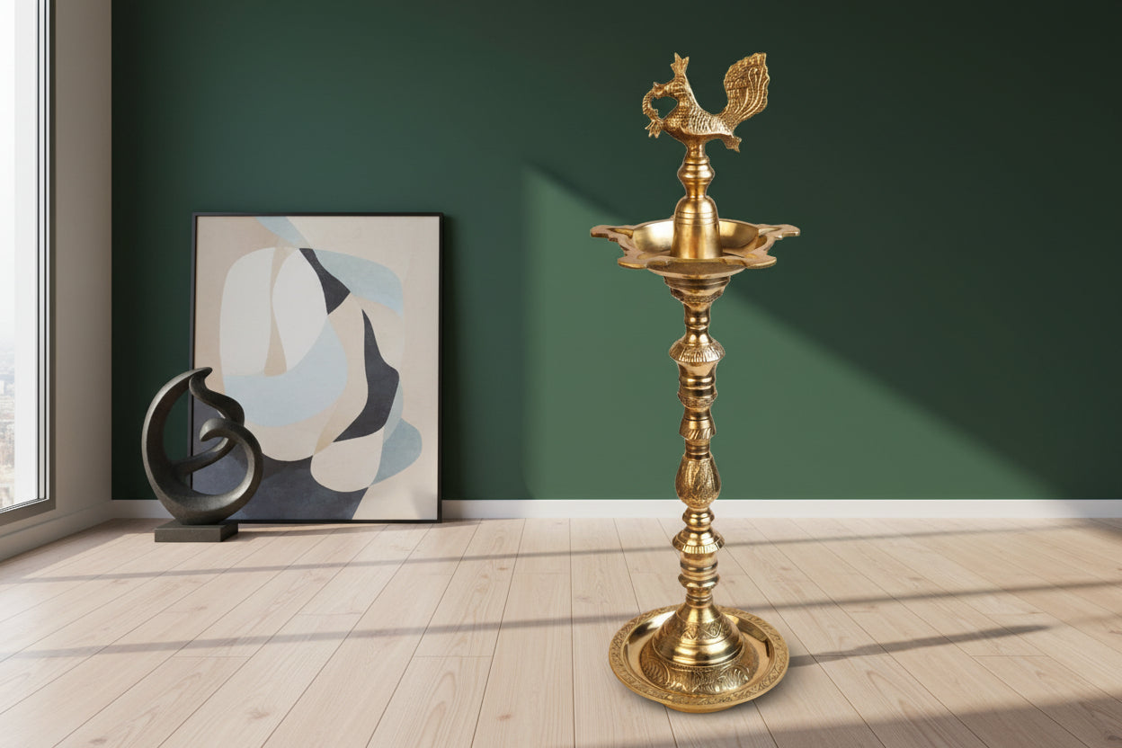 Brass Annapakshi Kuthu Vilakku Oil Lamp