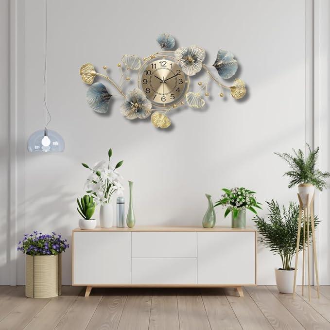 Elegant Floral Metal Wall Clock-ArtyCraftz.com