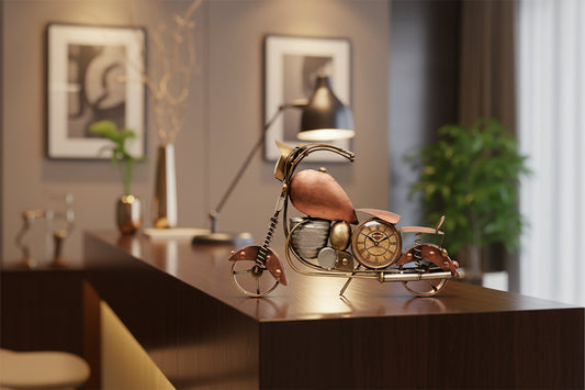 Vintage Scooter Table Clock