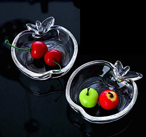 Apple Shape Glass Dessert Bowl Set