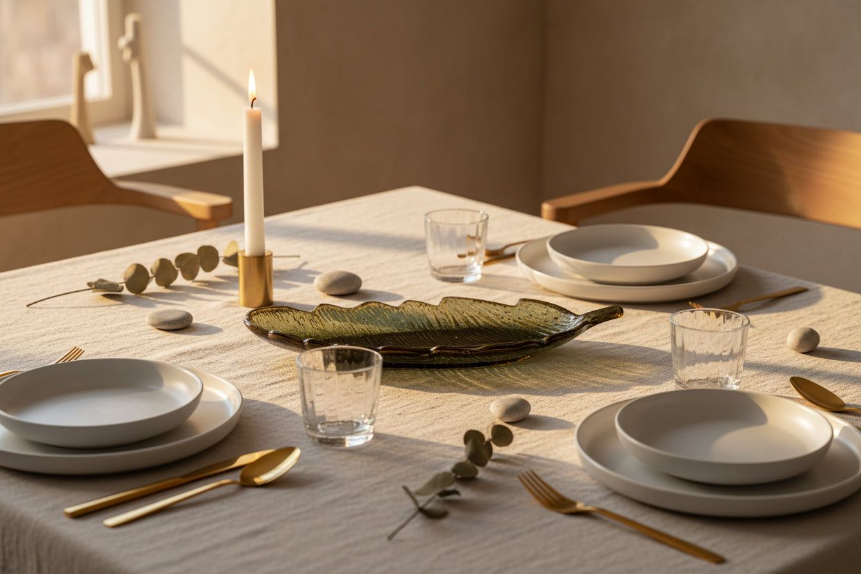 Handcrafted Ceramic Feather Serving Platter-ArtyCraftz.com