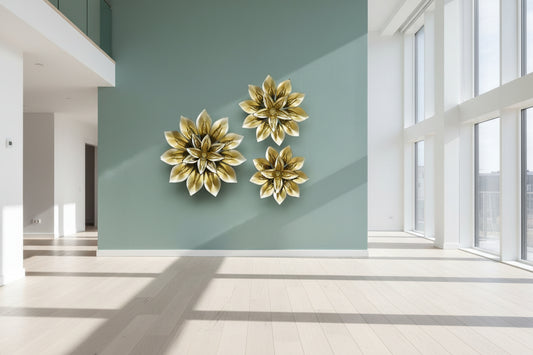 Luxury Golden Metal Flower Wall Decor-ArtyCraftz.com