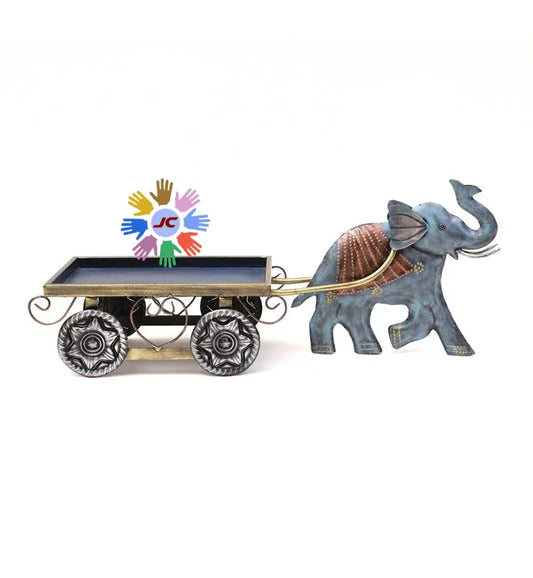 Handcrafted Iron Elephant Tray for Table Decor