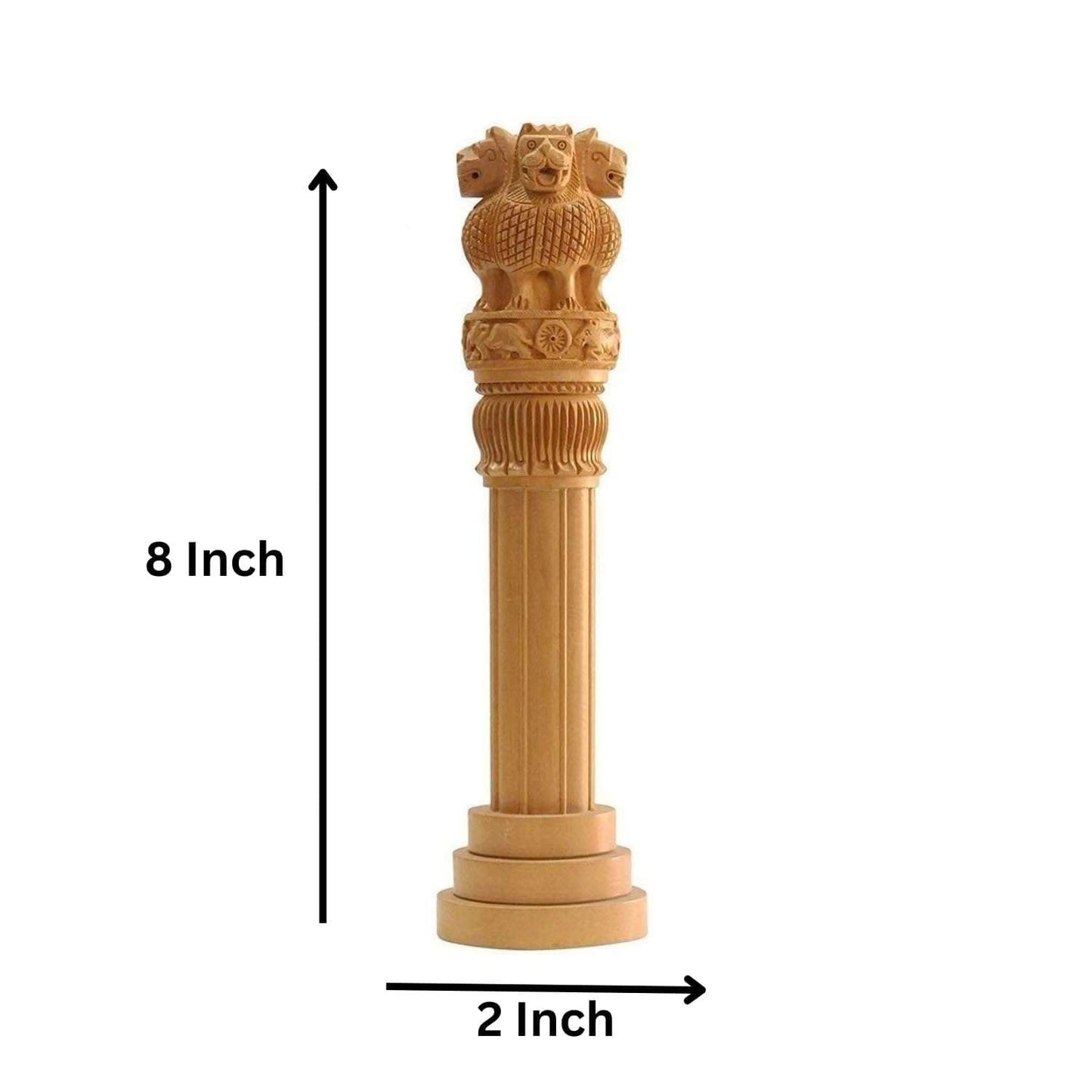 Handcrafted Wooden Ashoka Pillar Showpiece-ArtyCraftz.com