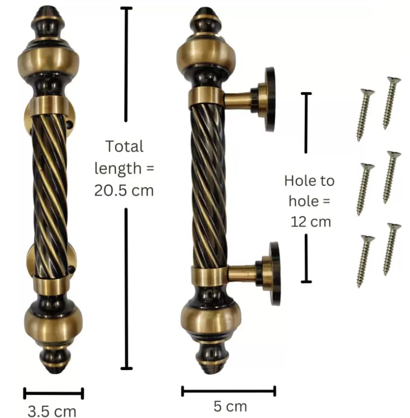 Vintage Brass Door Pull Handle with Twisted Rod Design-ArtyCraftz.com