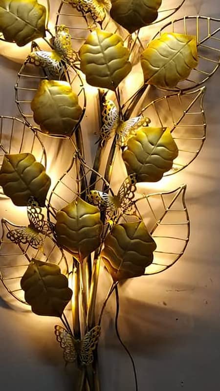 Handcrafted Metal Butterfly and Leaf for Wall Decor