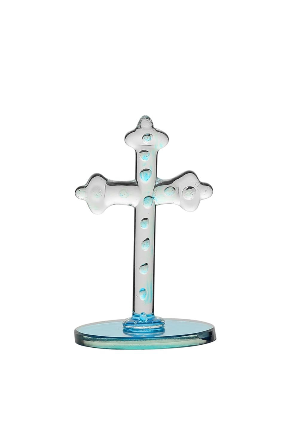 Handcrafted Glass Cross Showpiece-ArtyCraftz.com