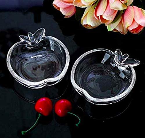 Apple Shape Glass Dessert Bowl Set