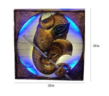 Handcrafted Metal Lord Ganesha led Wall Art - ArtyCraftz.com