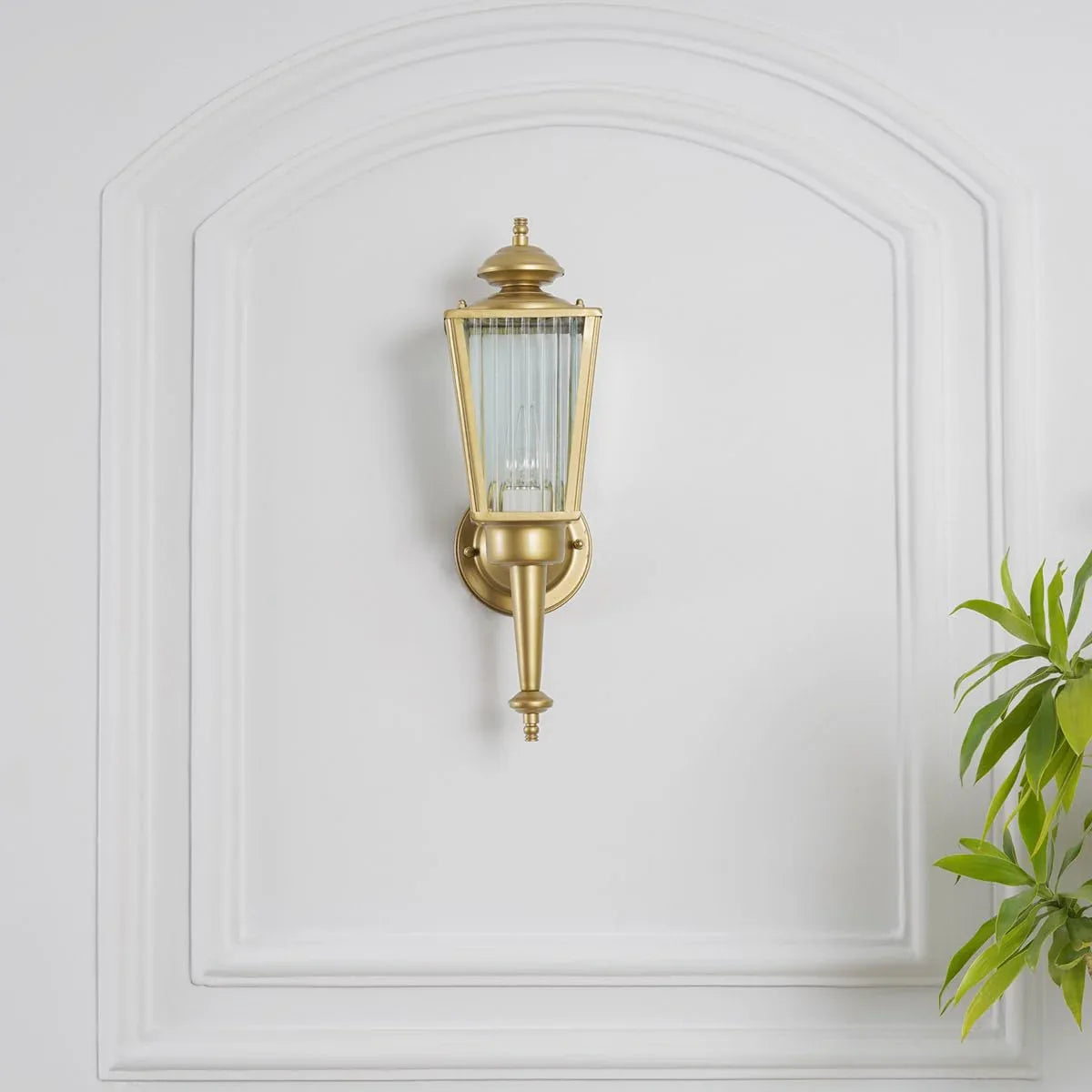 Aine 2 Indoor and Outdoor Shining Brass Finish Wall Light-ArtyCraftz.com