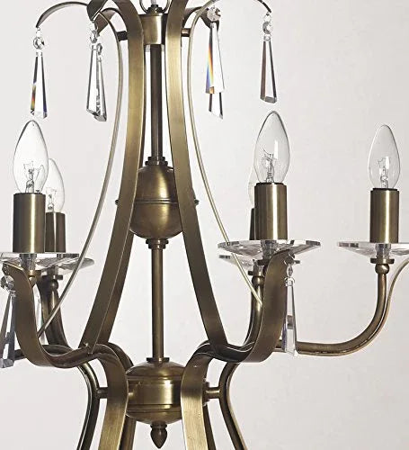 Antique Brass 6-Light Chandelier Ceiling Light for Living Room-ArtyCraftz.com