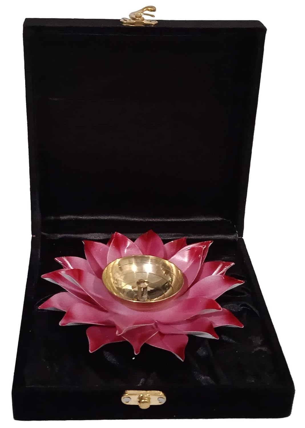Brass Lotus Diya Set