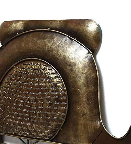 Close-up of a vintage-style brass phone on a white background