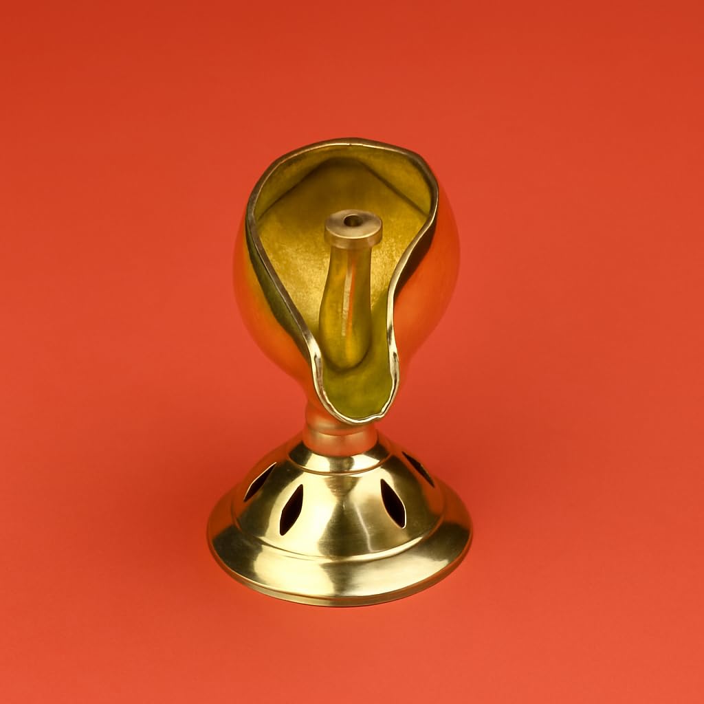 Pure Brass Akhand Diya, Shankh Shape