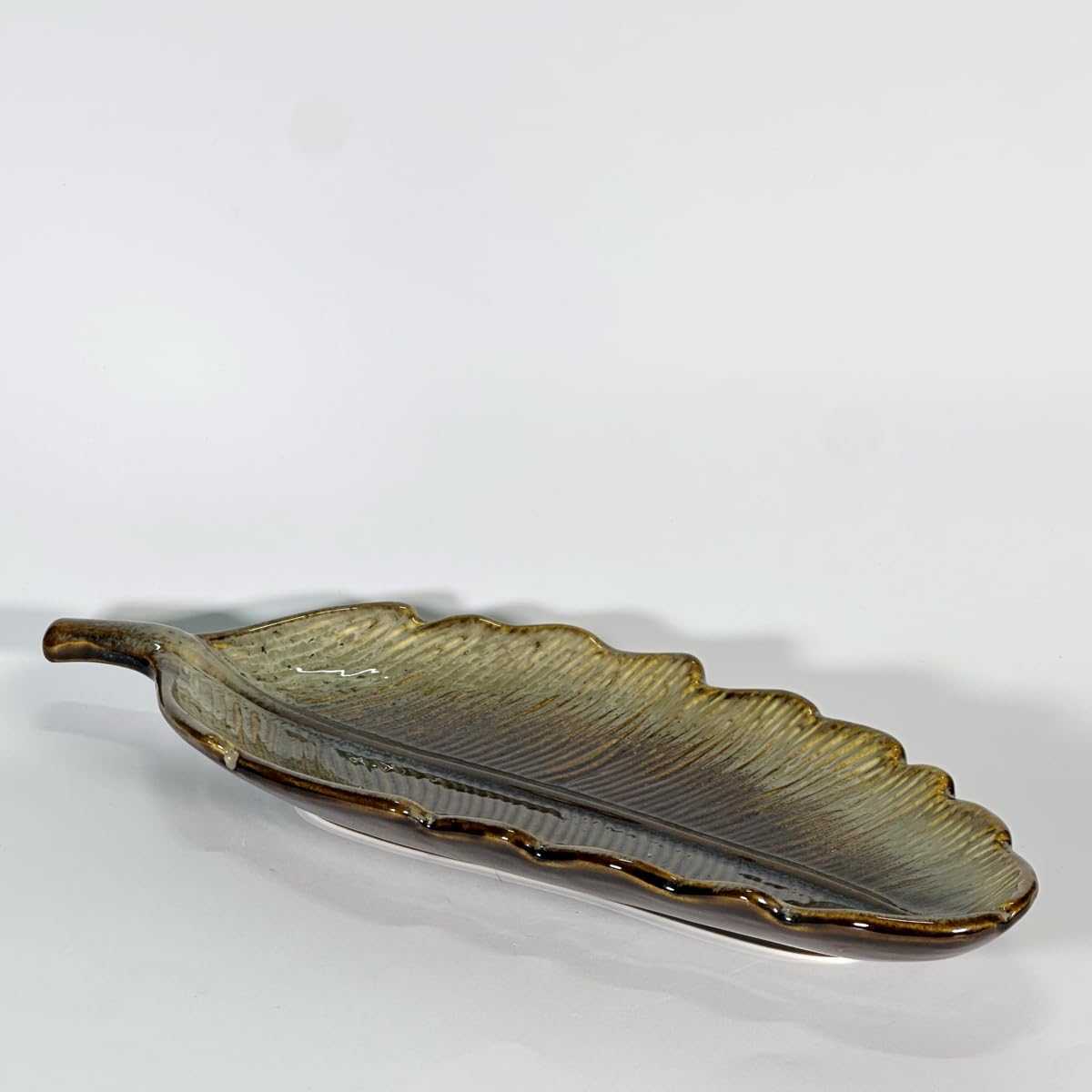 Handcrafted Ceramic Feather Serving Platter-ArtyCraftz.com