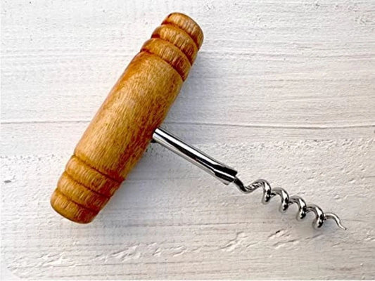 Wooden Handle Corkscrew Bottle Opener-Rustic Kitchen & Bar Accessory
