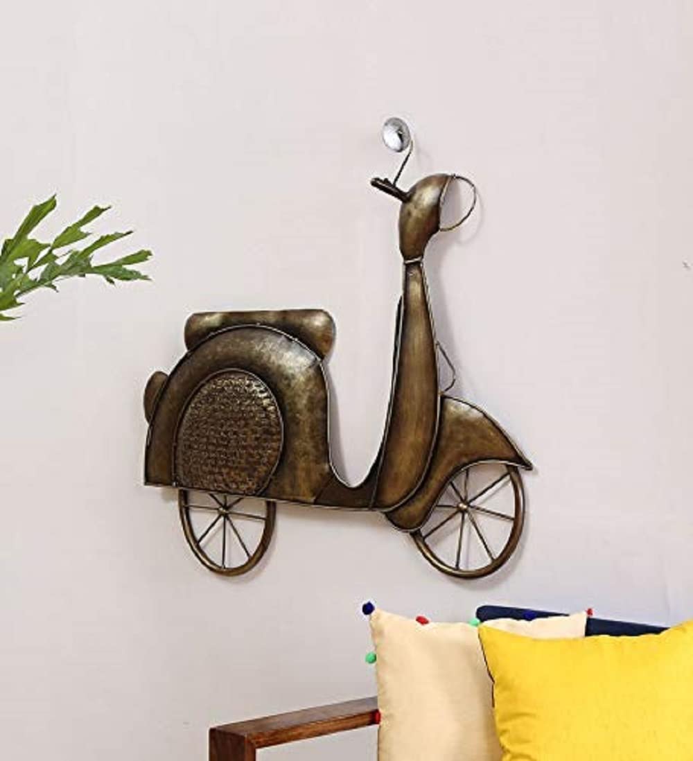 Decorative wall art of a scooter